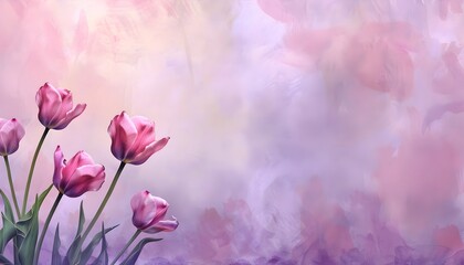 Rosa Tulpen vor lila Hintergrund