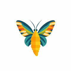  simple vector of A colorful butterfly emerging from its chrysalis.