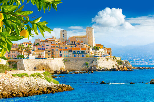 View of the city of Antibes, Provence, Cote d'Azur, a popular travel destination in Europe