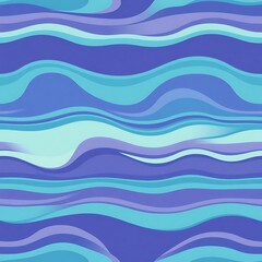 Seamless Abstract Wavy Stripes Pattern: An ethereal and mesmerizing abstract pattern featuring wavy stripes in vibrant shades of blue and teal.
