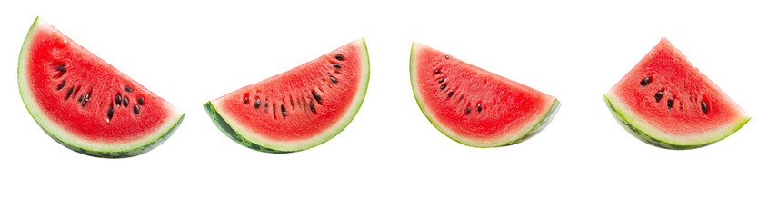Collection of various a Watermelon Slice isolated on white transparent background PNG set