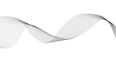 Abstract grey, white smooth element swoosh speed wave modern stream transparent background. Abstract wave line for banner, template, wallpaper background with wave design. Vector illustration