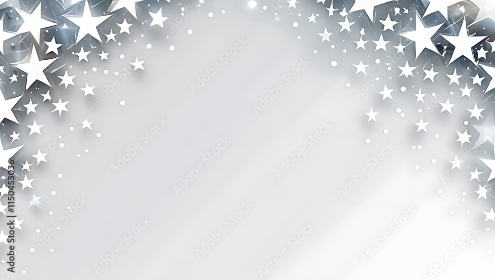 Aufkleber abstract white stars overlap on a clean transparent background with an ethereal glowing effect.