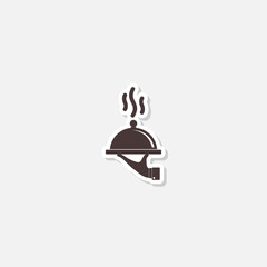 Catering service icon sticker isolated on gray background
