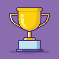 Trophy Flat Design Education Icon with Side Shadow