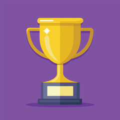 Trophy Flat Design Education Icon with Side Shadow