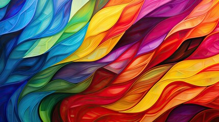 Abstract waves of vibrant colors pulsating and swirling