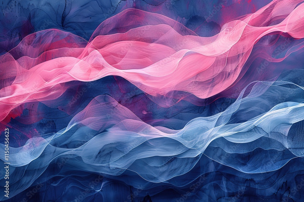 Aufkleber hand drawn abstract dynamic colorful waves pattern. collage contemporary print with creative waves p