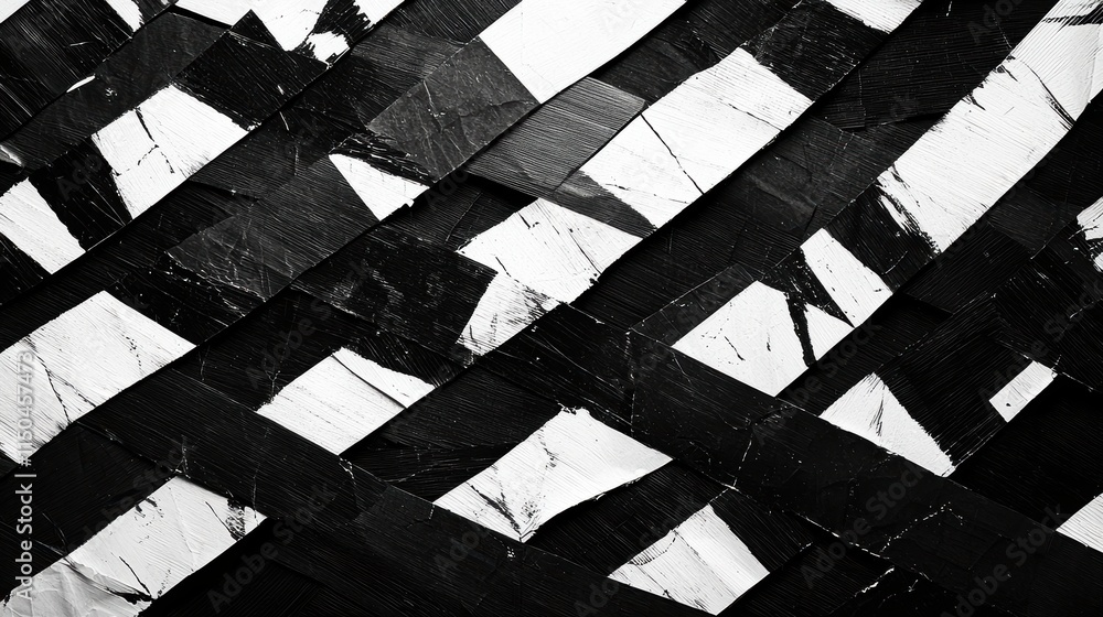 Poster abstract checkerboard pattern with layered torn paper for fashion editorial design