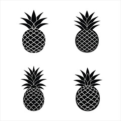 Obraz premium Pineapple silhouette vector illustration