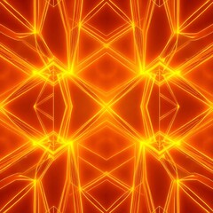 Obraz premium Fiery Geometric Kaleidoscope 