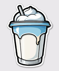 milk shake ice cream ornament vector