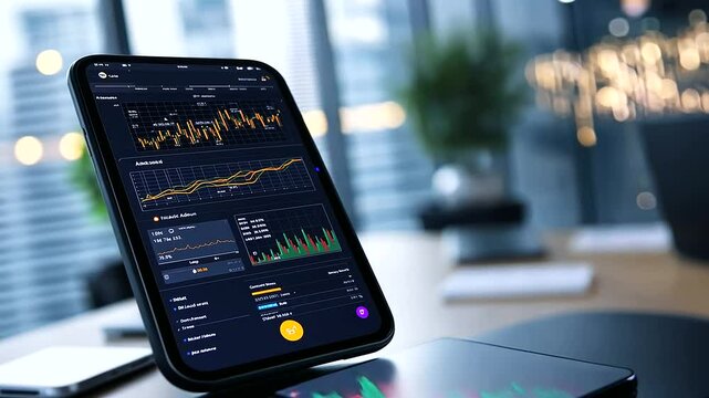 A futuristic app dashboard highlighting global cargo routes via GPS, blockchain ledger transactions, and RFID tag summaries, displayed in a clean, high-tech layout