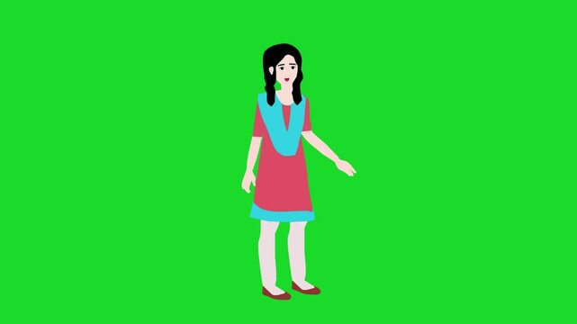 Woman Talking Animation In Green Screen