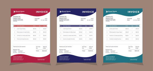Simple modern accounting invoice template