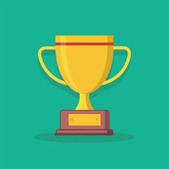 Trophy Flat Design Education Icon with Side Shadow