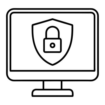 computer screen security shield padlock clip art preview