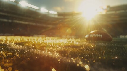 Golden Hour Football: A Stadium Sunset