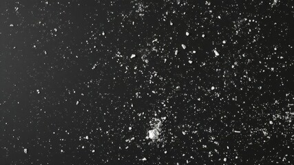 Obraz premium Deep black surface, speckled with white dust and debris, photography backdrop,fragments,dark