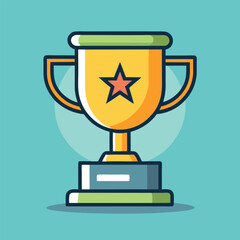 Trophy Flat Design Education Icon with Side Shadow