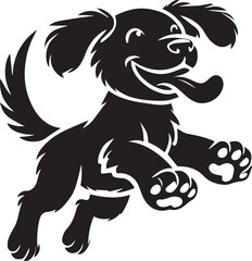 Playful dog silhouette