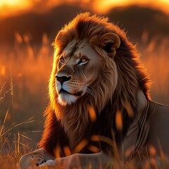 Naklejka premium portrait of a lion