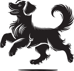 Playful dog silhouette