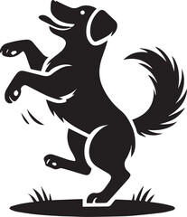 Playful dog silhouette