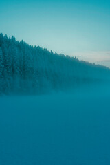 Evening by the Kauserudtjernet  Lake, Toten, Norway, in Decmber.