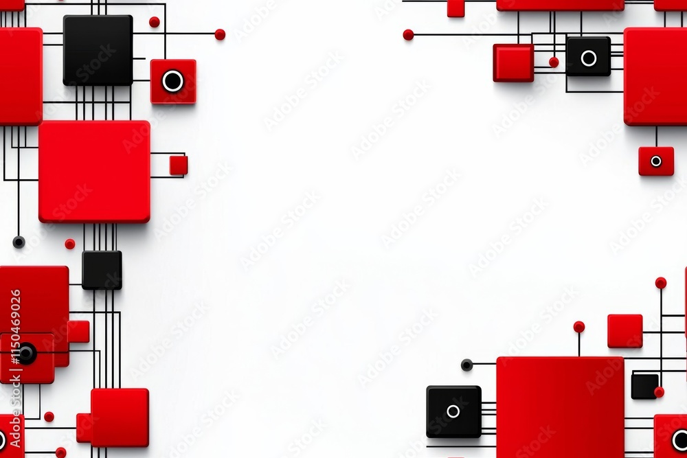 Poster minimal photostock of a abstract red corner element design vector