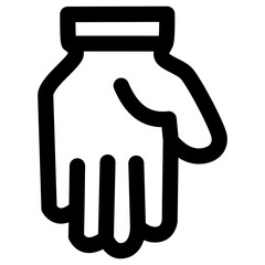 Minimalist black and white icon of a hand facing downward against a transparent background, emphasizing simplicity and clarity in design.