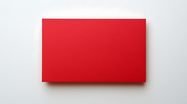 Red rectangle blank paper isolated on white background.