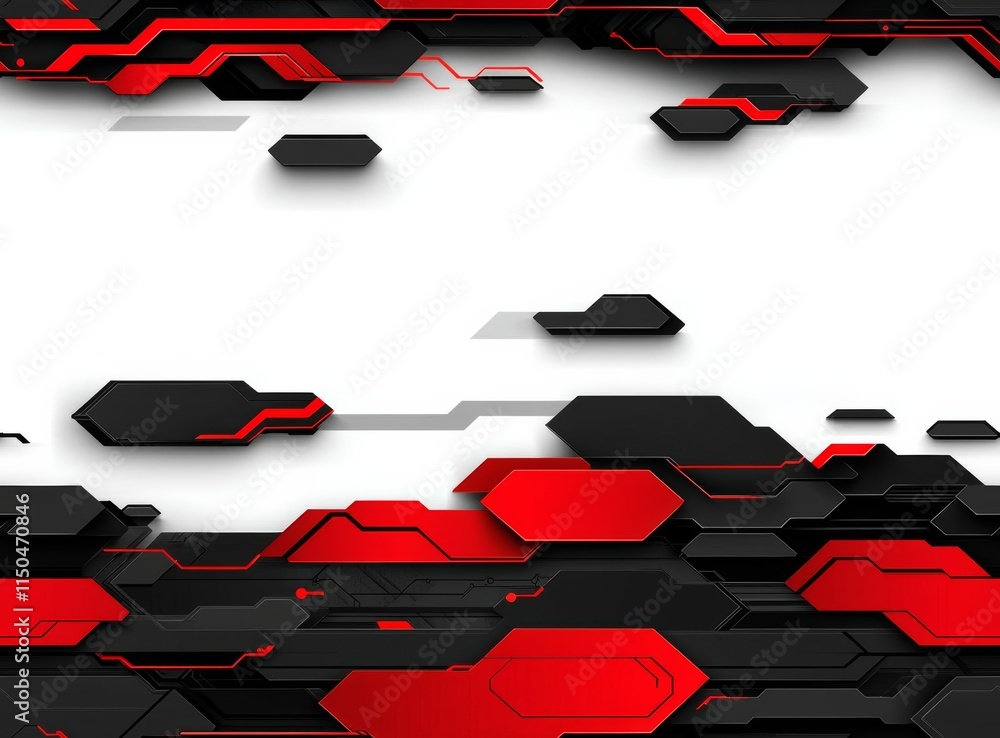 Poster minimal photostock of a abstract gradient red and black tech template background vector design