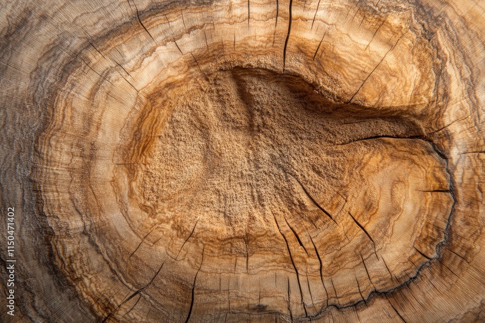 Aufkleber close-up of natural plain oak wood with visible grain patterns and textures in diffused light on a c