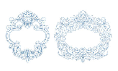 Floral Wedding monogram crest design. Vintage wedding monogram design. Vintage baroque frame engraving border floral retro wedding crest 