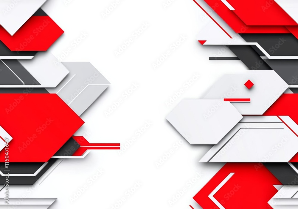 Poster minimal photostock of a abstract red white gray overlap design modern background vector illustration
