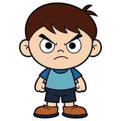 Obraz premium Angry Cartoon Boy 