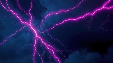 Dramatic lightning strikes night sky nature photography dark cloud background vertical perspective energy concept