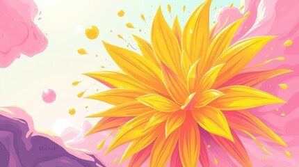 Vibrant floral explosion abstract background digital art colorful environment bright viewpoint artistic concept
