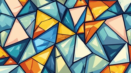 Colorful geometric triangles digital background abstract art modern design vibrant colors creative viewpoint