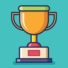 Trophy Flat Design Education Icon with Side Shadow