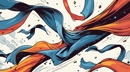 Dynamic flow of colorful ribbons abstract background digital artwork vibrant environment artistic viewpoint