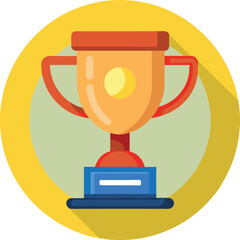 Trophy Flat Design Education Icon with Side Shadow