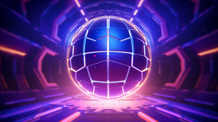 Obraz premium Illustration of a basketball in 3d style futuri