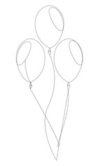Balloon icon. Birthday balloon continuous one line drawing celebration concept. Party balloon silhouette