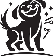 Happy dog silhouette