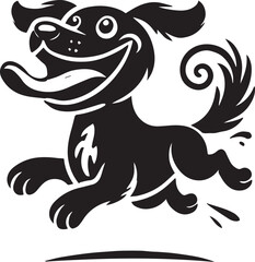 Happy dog silhouette