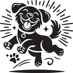 Happy dog silhouette