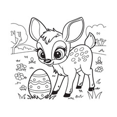  Deer line icon. deer silhouette, deer line art vector.