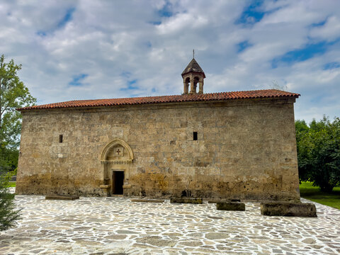 Ancient Caucasian Albanian Chotari Temple  in Azerbaijan, Nidj, Qabala region, August 2024